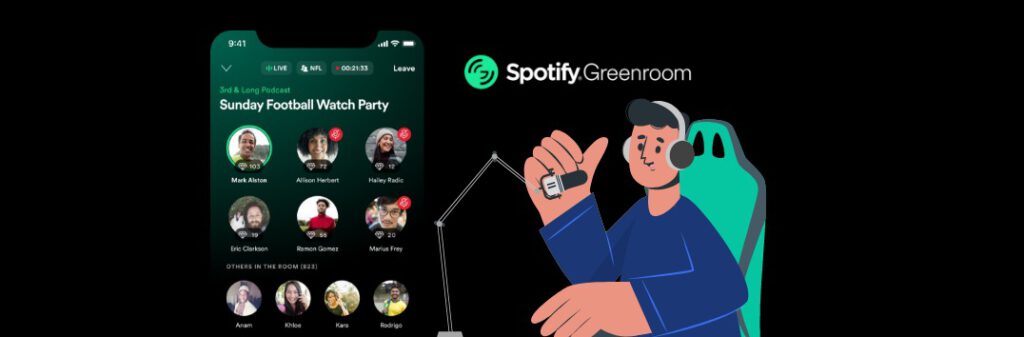 Conheça o Greenroom, aplicativo com salas de áudio ao vivo lançado recentemente pelo Spotify