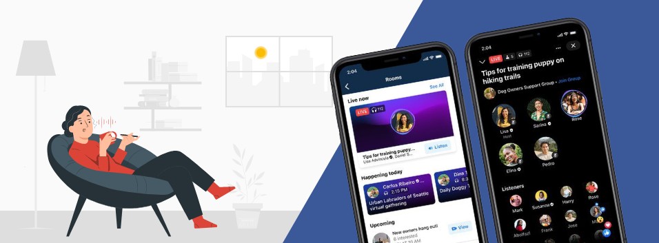 header facebook concorrente clubhouse webshare