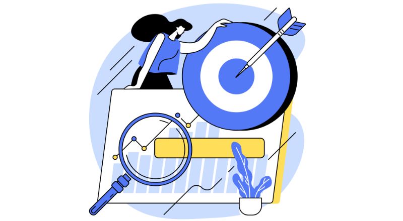 Geração de leads: saiba o que é e dicas para ter sucesso Lupa e flecha no alvo representando estratégias eficientes para a geração de leads